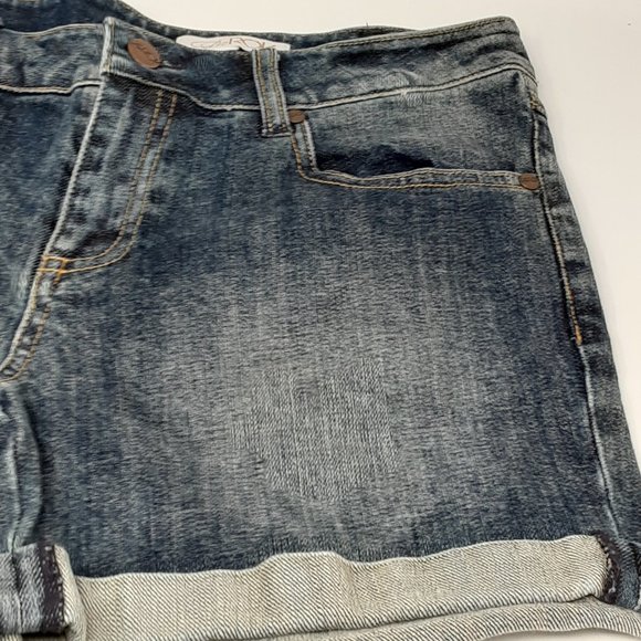 metallic sequin denim jean short shorts 6 - Picture 5 of 8